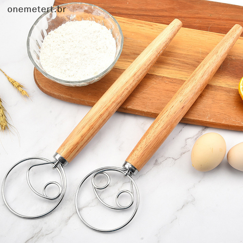 Batedeira Manual Grande OO em Aço Inoxidável, Utensílio de Cozinha para Misturar Massas, Bolos, Pães e Ovos VDC7