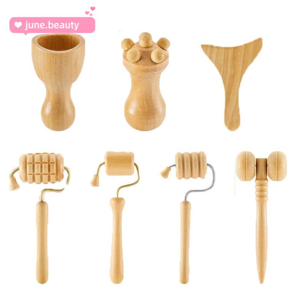 JUNEE 6/7/8 Pçs/Set Kit Massageador Facial , Rolo Anti-Envelhecimento Ferramentas De Massagem Manual Duráveis