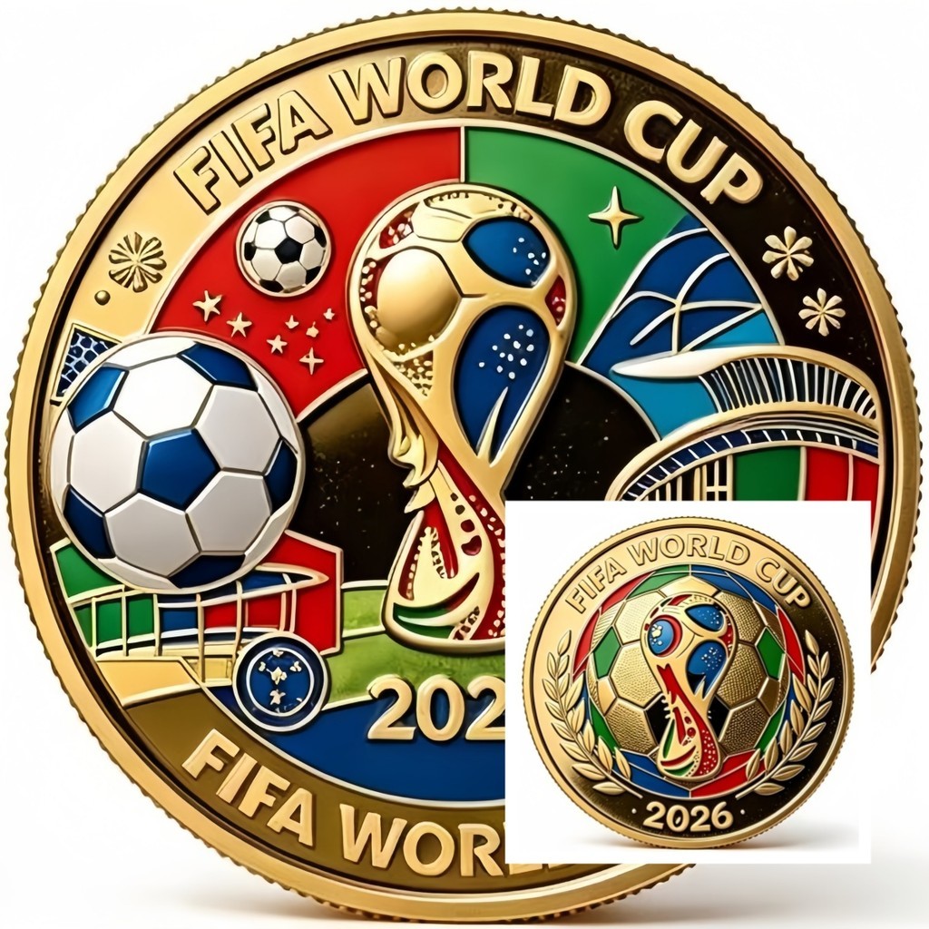 Moedas Comemorativas de Edição Limitada com Tema da Copa do Mundo 2026 - Colecionáveis de Jogos de Tabuleiro e Anime DIY