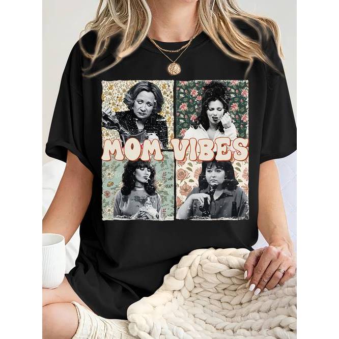 「Mina Hana」Camiseta Feminina Mom Themed Lettering Estampa Confortável Linda Estilosa Moda Feminina Casual
