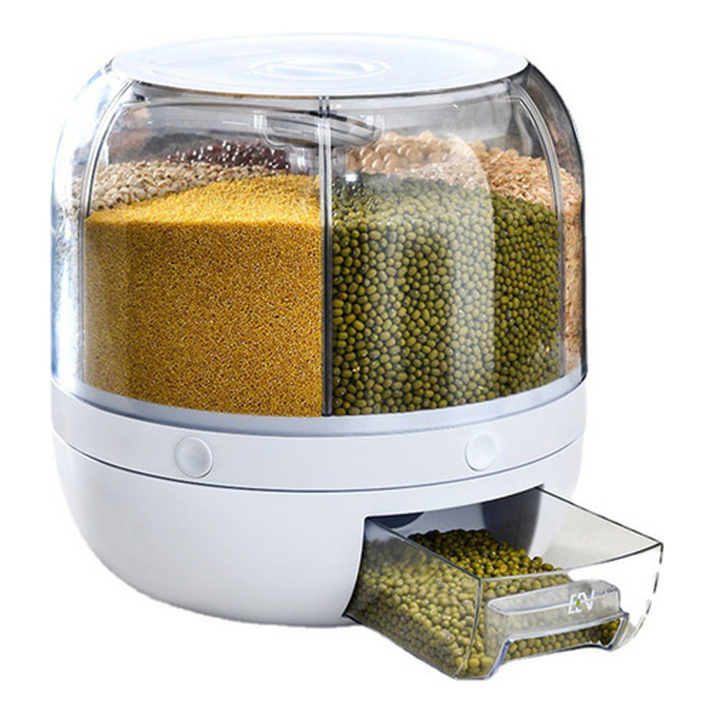 Dispenser Porta Cereais Redondo Giratório 360 Alimentos Pote em Oferta na Shopee