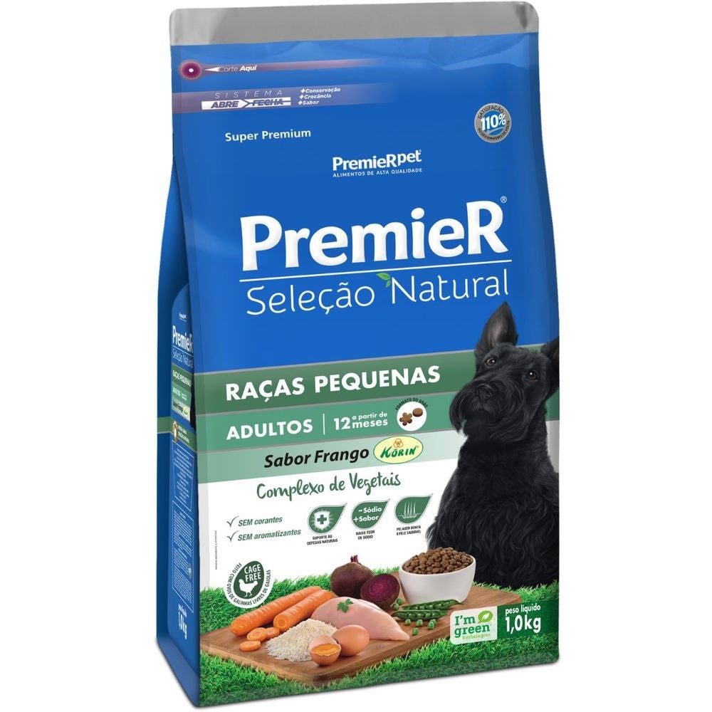 Ração PremieR Seleção Natural raças pequenas cachorros adultos frango 1,0kg em Oferta na Shopee