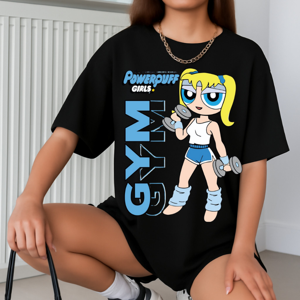 Camiseta Oversized Academia Fitness Feminina As Meninas Superpoderosas Gym 100% Algodão