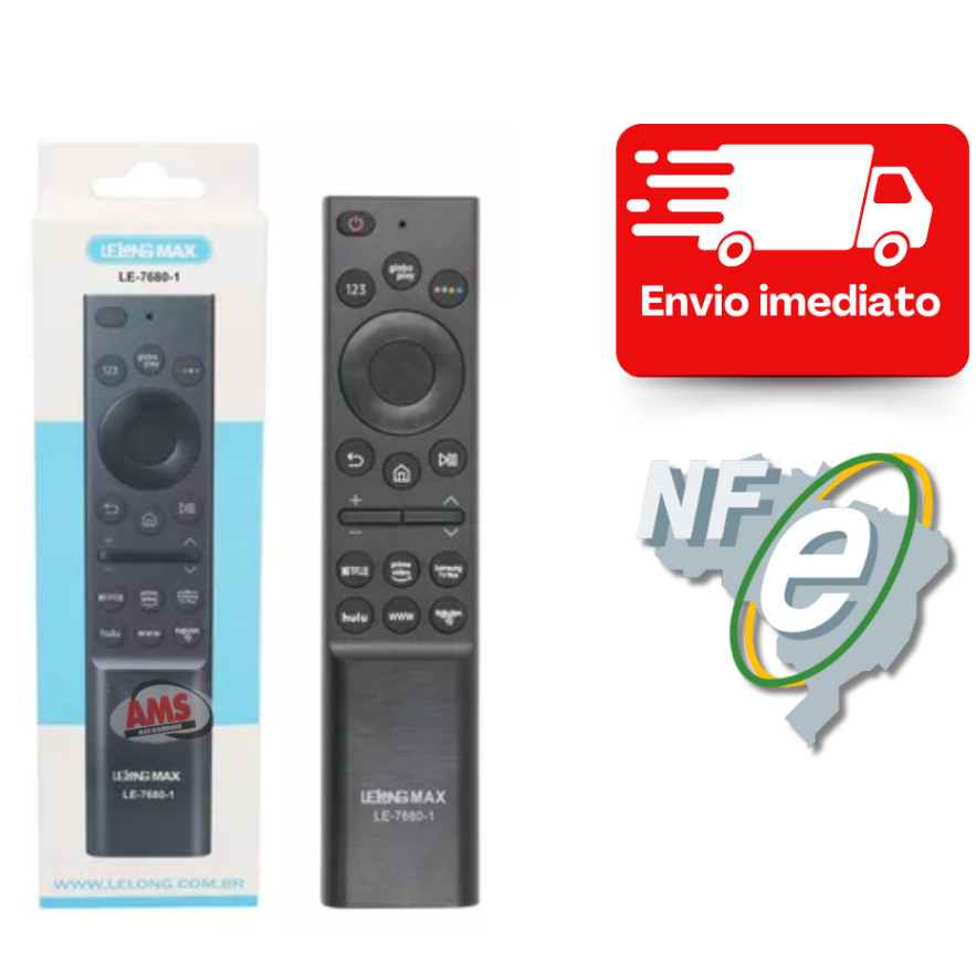 Controle Remoto Compatível Smart Tv Samsung Au7700 Au8000 4k Netflix Globoplay