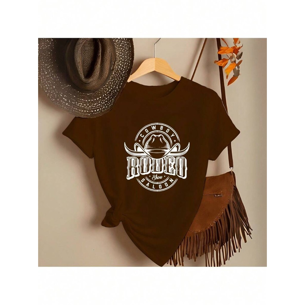 Camiseta Feminina Country Estamp Rodeo Chifre Roça Rodeio Boiadeira Agodao