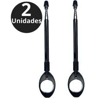 KIT 2 Antenas de Moto Corta Linha de Pipa Retrátil 7 Estágios Anti Cerol Aço Inox Guidão ( Preto ) em Oferta na Shopee