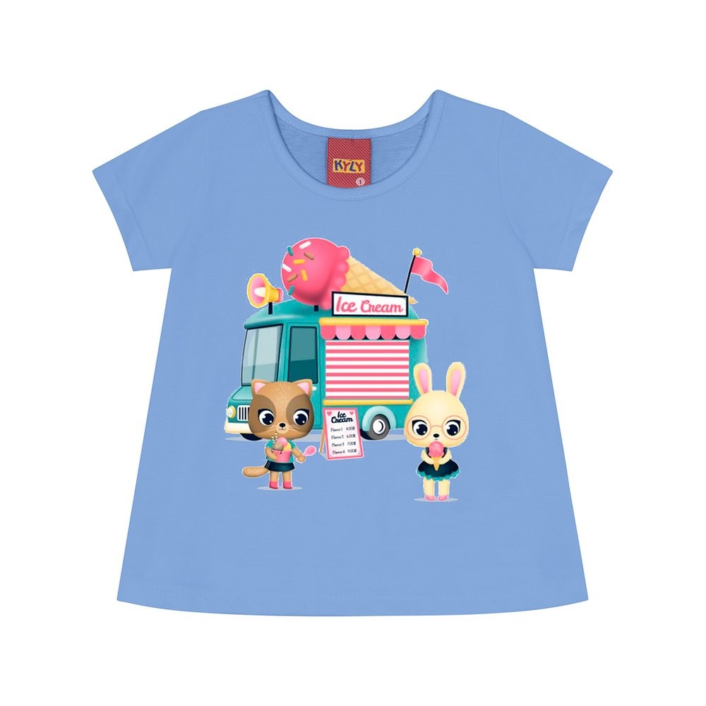Blusa Menina Bichinhos Ice Cream - Kyly em Oferta na Shopee