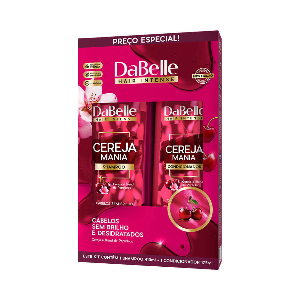 Kit Dabelle Shampoo 410ml + Condicionador 175ml Cereja Mania em Oferta na Shopee
