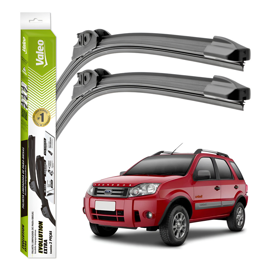 Par Palhetas Limpador Parabrisa Valeo Ecosport 2005 A 2012 em Oferta na Shopee