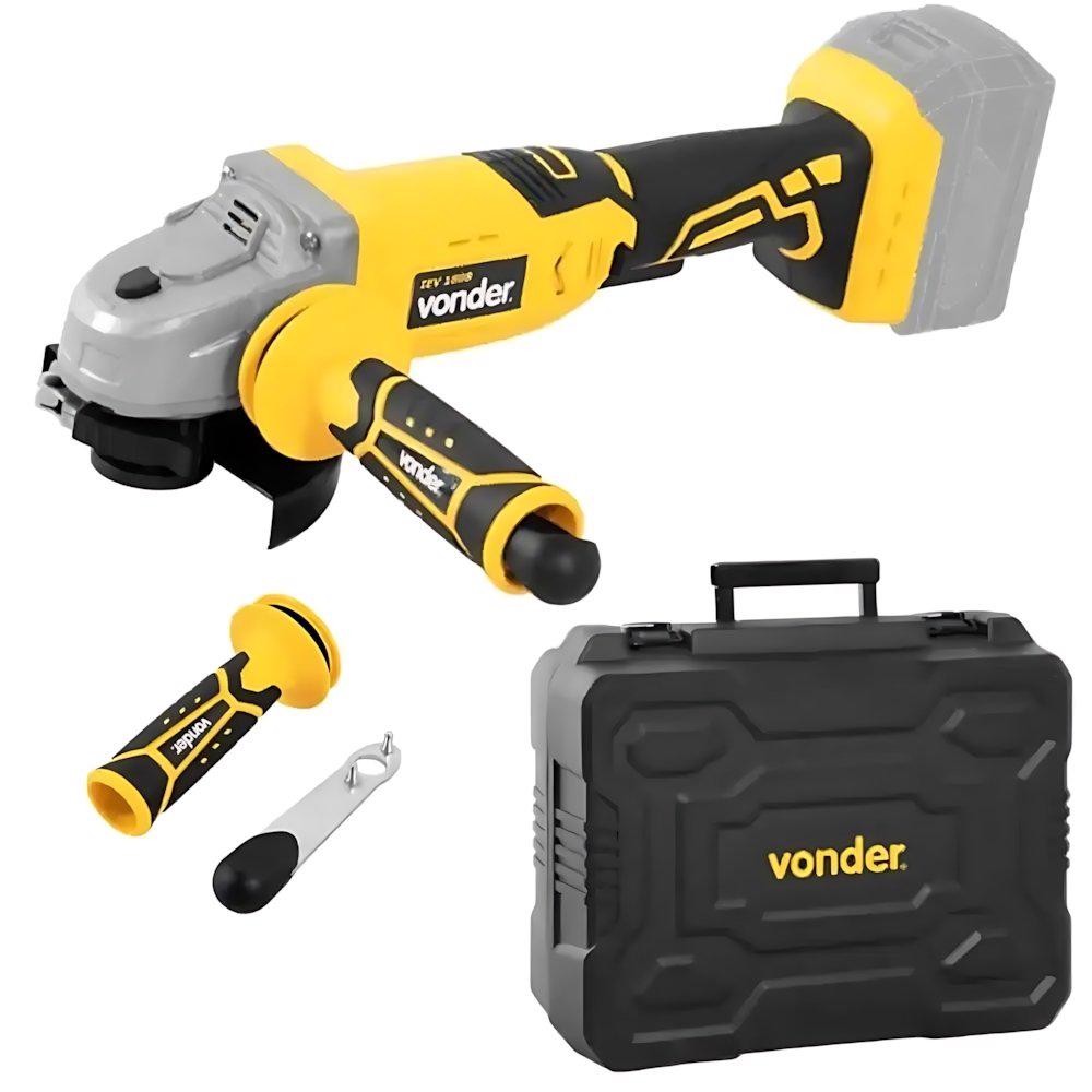 Esmerilhadeira Angular 18V 4.1/2 POL sem Bateria e Carregador VONDER em Oferta na Shopee