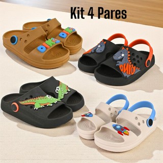 Kit 4 Pares Sandália Infantil Menino Papete Confortável e Chinelo Leve em Oferta na Shopee
