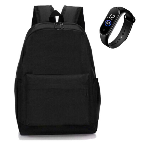 Mochila Esportiva + Relogio Resistente a Agua Mochila Varias Estampa Alça Reforçada Marcas