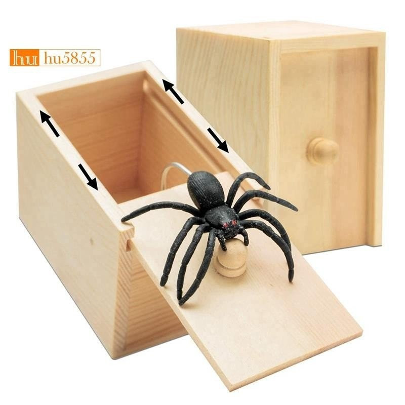 Truque Engraçado de Aranha Caixa de Medo de Madeira Oculta Jogo Divertido Brincadeira Amigo Brinquedos de Escritório YJN em Oferta na Shopee