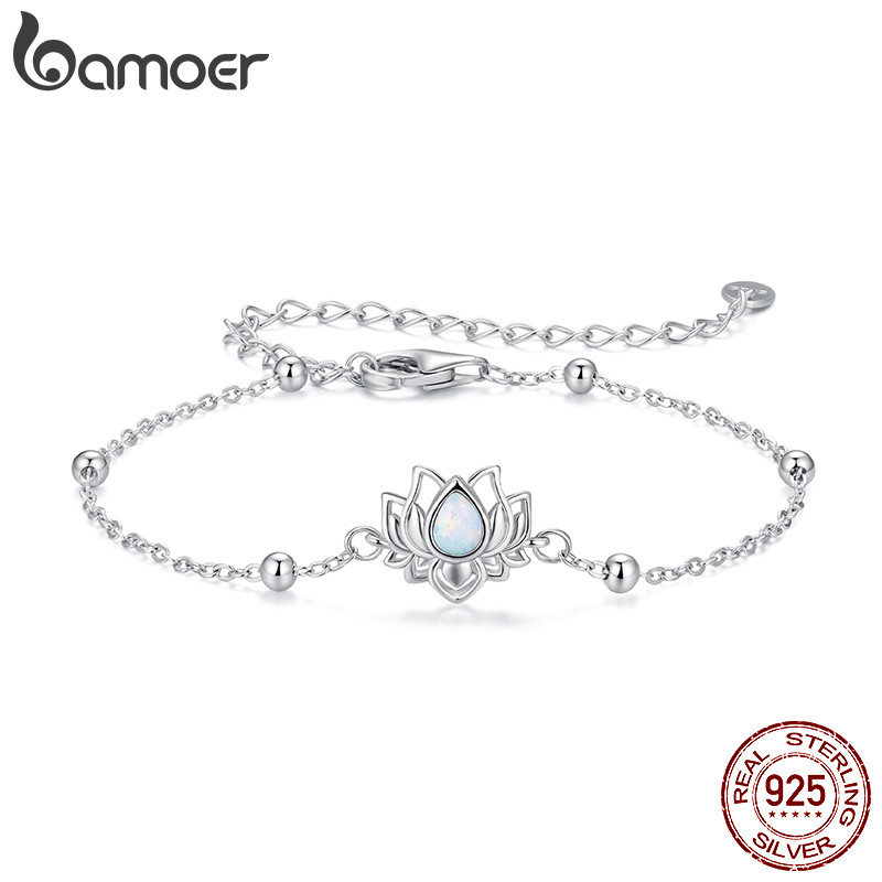 Pulseira De Prata Esterlina 925 Bamoer Lótus Joia Presente Antialérgico Para Mulheres em Oferta na Shopee