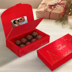 30 CAIXA P/ 8 DOCES PORTA RETRATO - NATAL LUZ 5689 (NATAL 2025 IDEIA) (CHOCO)