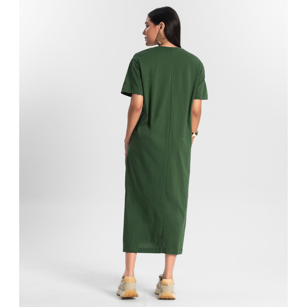Detalhes do Vestido Feminino Meia Malha Rovitex Verde