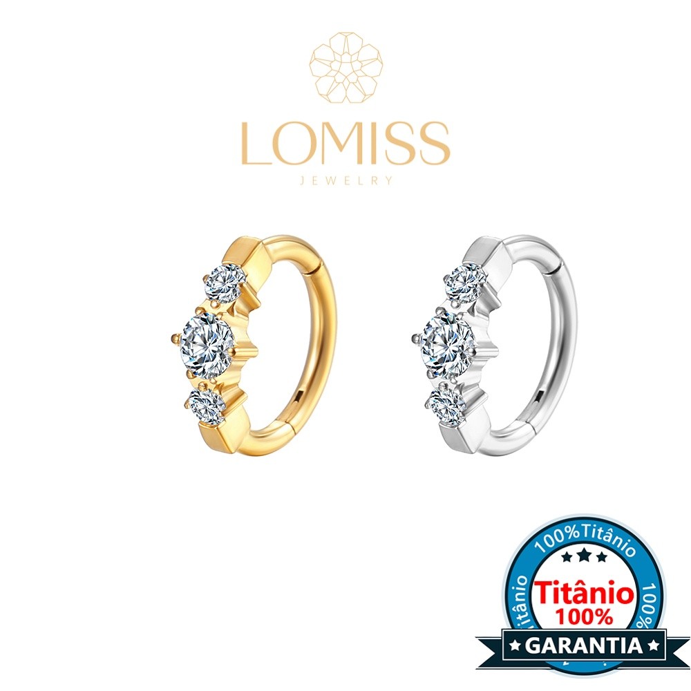 LOMISS Piercing Helix Conch Argola Titânio Clik Redondo Zircônias Cravejadas Rook Nariz Do Argola em Oferta na Shopee