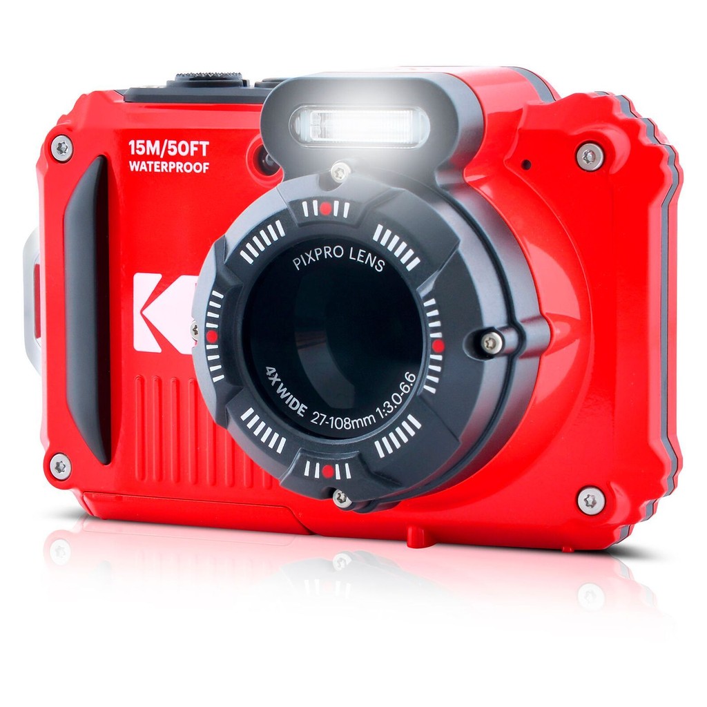 Câmera Compacta Wifi Kodak À Prova D'água Fullhd 16mp Pixpro Wpz2 Vermelho