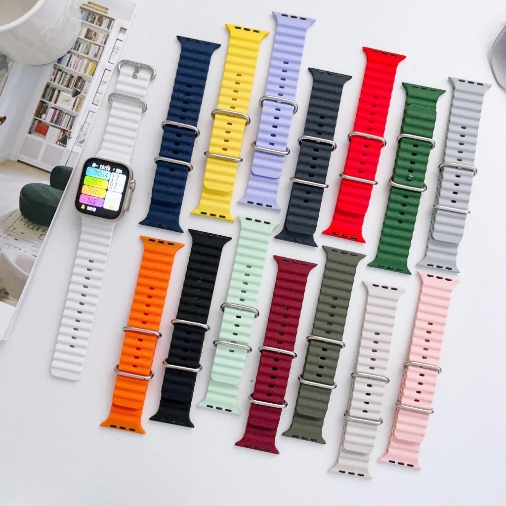 Kit 10/5/3 Pulseira de smartwatch De Silicone Ocean Straw Capaz Para Relógio Apple Série 8/9 Ultra
