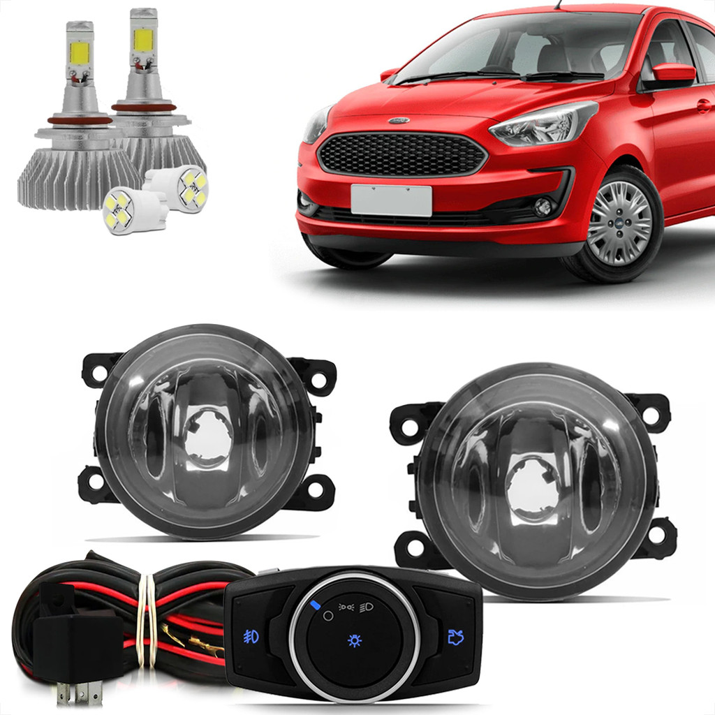 Kit Farol De Milha Neblina Auxiliar Novo Ford Ka Ka+ 2019 2020 2021 + Led em Oferta na Shopee