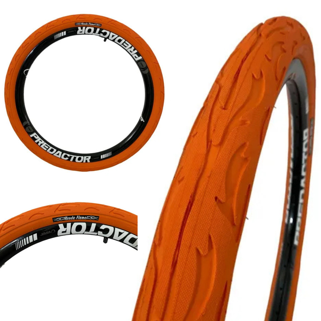 Pneu Kenda Flame Slick Bike 26x2.125 Arame Laranja Mais Aderência