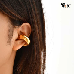 Vnox Oco Orelha Osso Clipe Feminino Meninas De Aço Inoxidável À Prova Dwaterproof Água Sem Furos De Metal Simples Festa