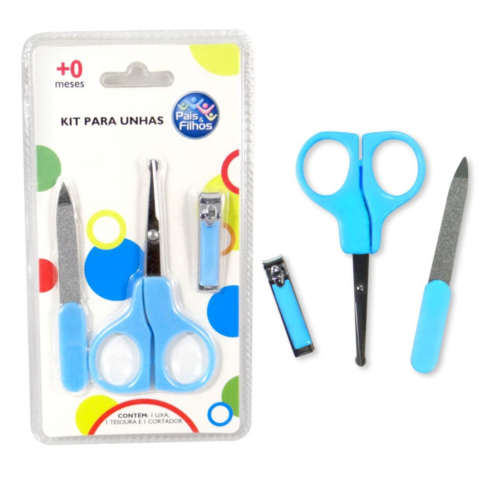 KIT PARA UNHAS PAIS E FILHOS - AZUL