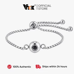 Vnox Pulseira Com Foto Personalizada Para Casais , Amigos , Presente Criativo , À Prova De Ferrugem , Ajustável