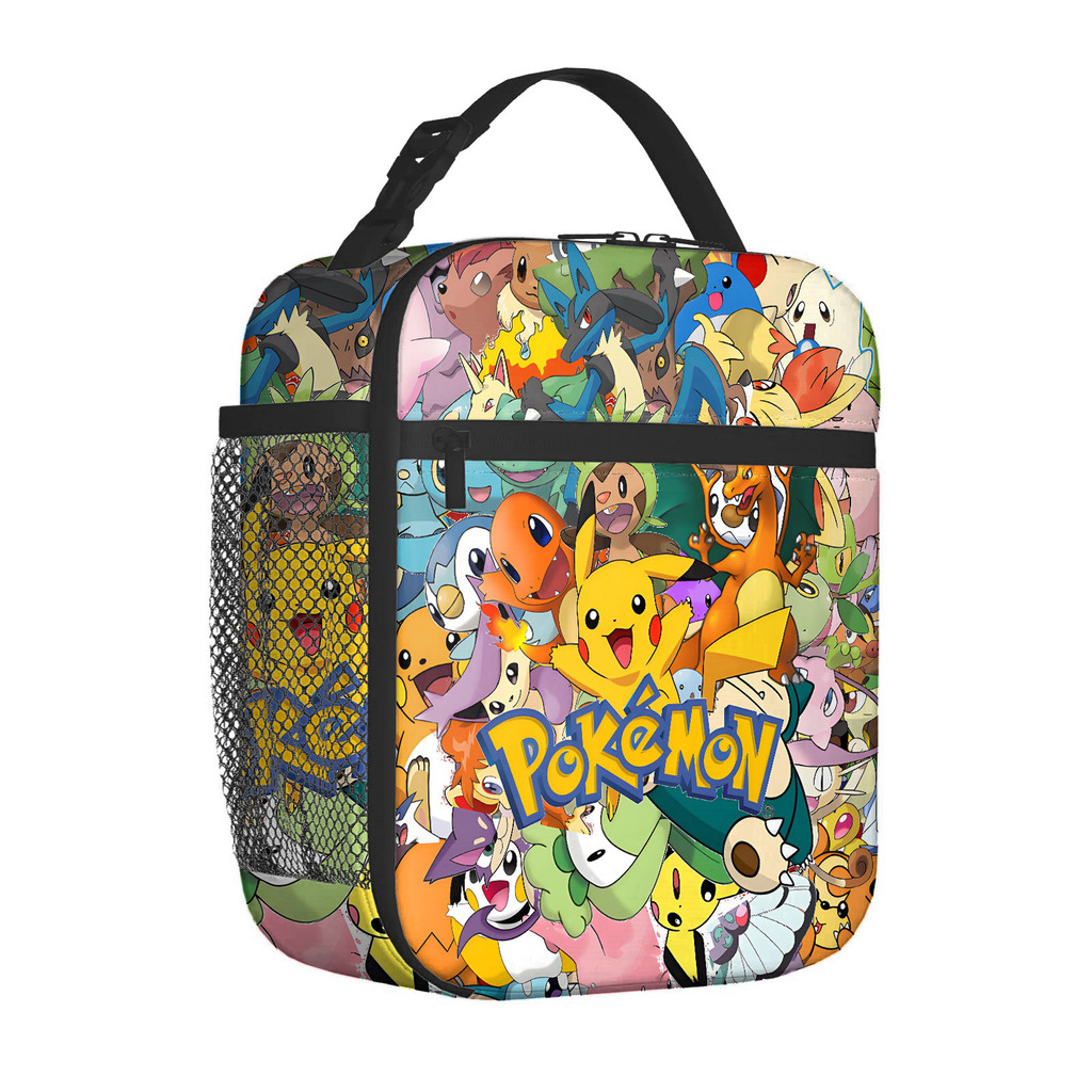 Pikachu anime infantil Lancheira térmica estampa por toda a peça Meninos meninas estudante  Portátil Bolsa Bento em Oferta na Shopee