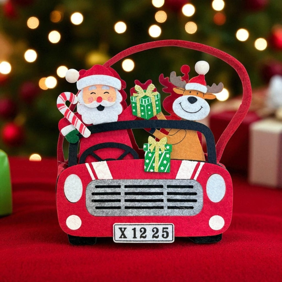 Bolsa de Natal de Filtro - Carro Papai Noel - 20,5x17x8cm - 1 unidades - Cromus - Rizzo em Oferta na Shopee