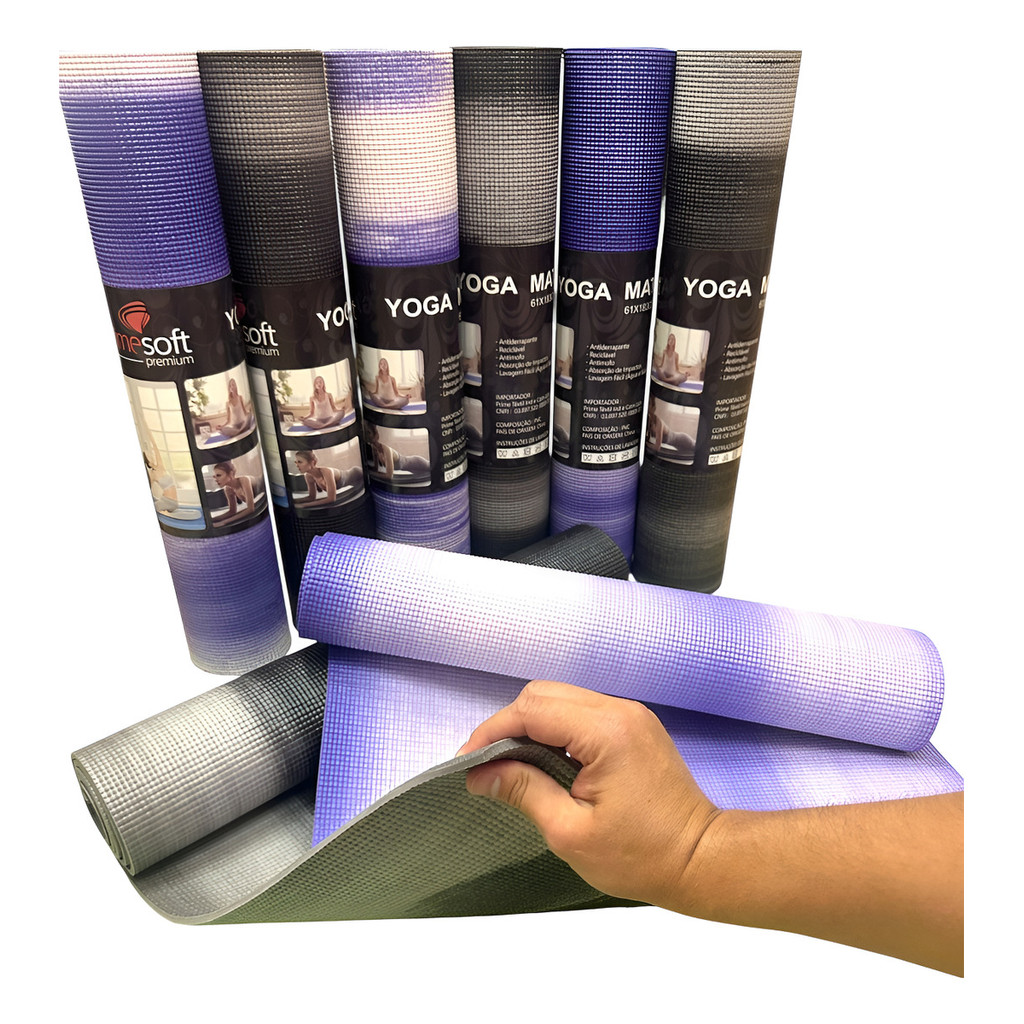 Tapete Yoga Pilates P/ Exercícios Físicos Antiderrapante 5mm