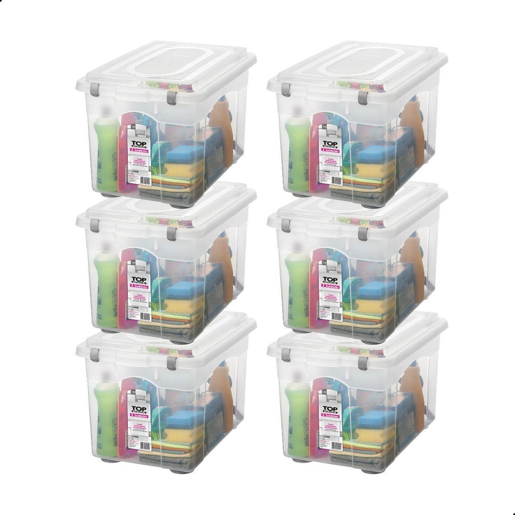 Kit 6 Caixas Organizadoras Multiuso 56,1L Sanremo