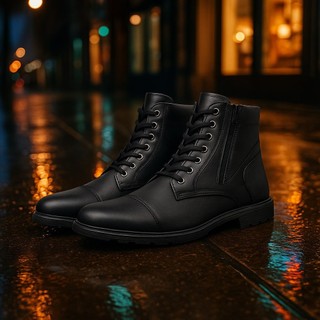 Bota Masculina Coturno Casual Leve Masculino Cano Medio Ajustavel Moderno