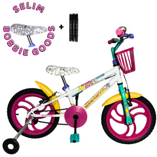 Bicicleta Infantil Menina Menino Marchetti Aro 16 Banco Colorível Bobbie Goods C/ Canetas E Rodinhas em Oferta na Shopee