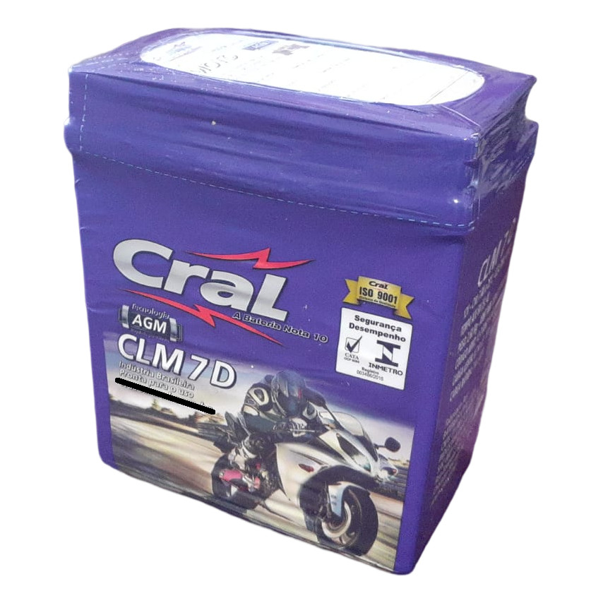 Bateria Moto Cral 7Ah Cb 300 Cb300 Twister 250 Cbx250 Lead 110 Nx 4 Falcon 400 Tornado Lander
