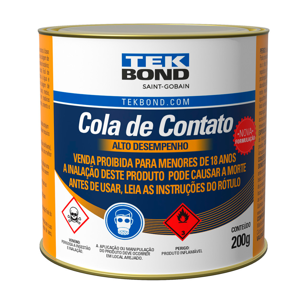 Cola De Contato Alto Desempenho Tekbond Lata Sapateiro 200g em Oferta na Shopee