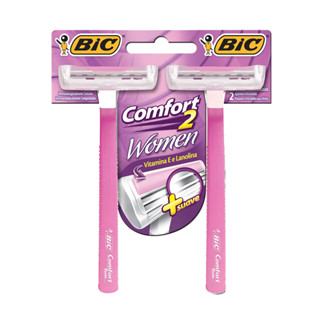 Barbeador descartável Confort2 Women Rosa 2 unidades Bic em Oferta na Shopee
