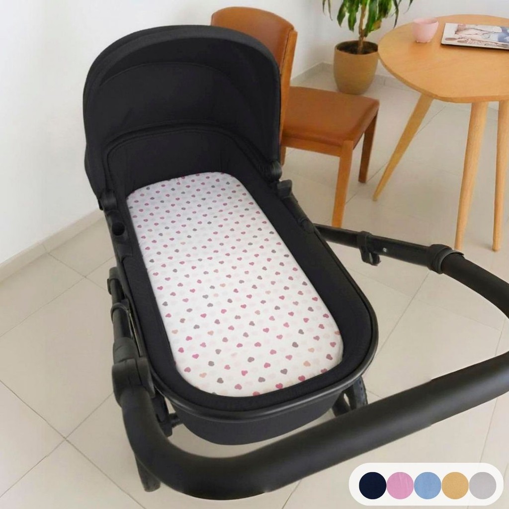 Colchonete de Carrinho Moisés Para Bebê Menino Menina (Capa Removível + Espuma)