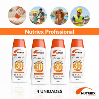 Kit 4 Protetor Solar Nutriex Fps 30 Toque Seco 120ml Proteção Uva Uvb Resistente Água Suor em Oferta na Shopee