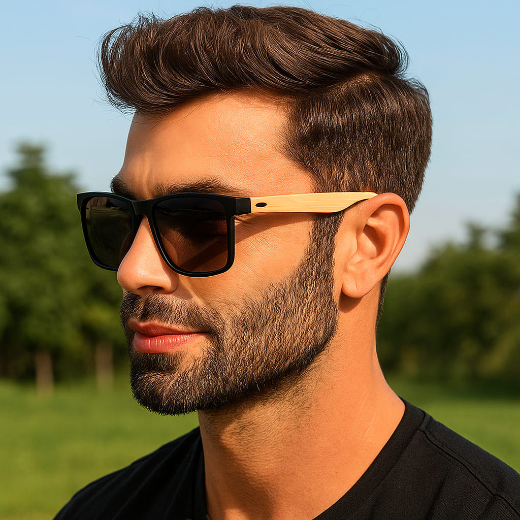 ORIGINAL ÓCULOS DE SOL QUADRADO ESTILO BAMBU MADEIRA  + CASE. em Oferta na Shopee