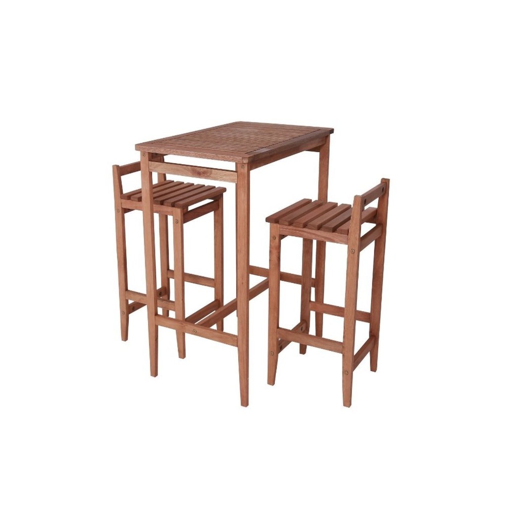 Detalhes do Conjunto Mesa Bistrô 2 Banquetas Madeira Macica