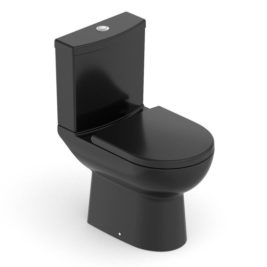 Kit de Bacia com Caixa Acoplada com Assento Termofixo e Itens de Instalação Smart Celite Preto Preto