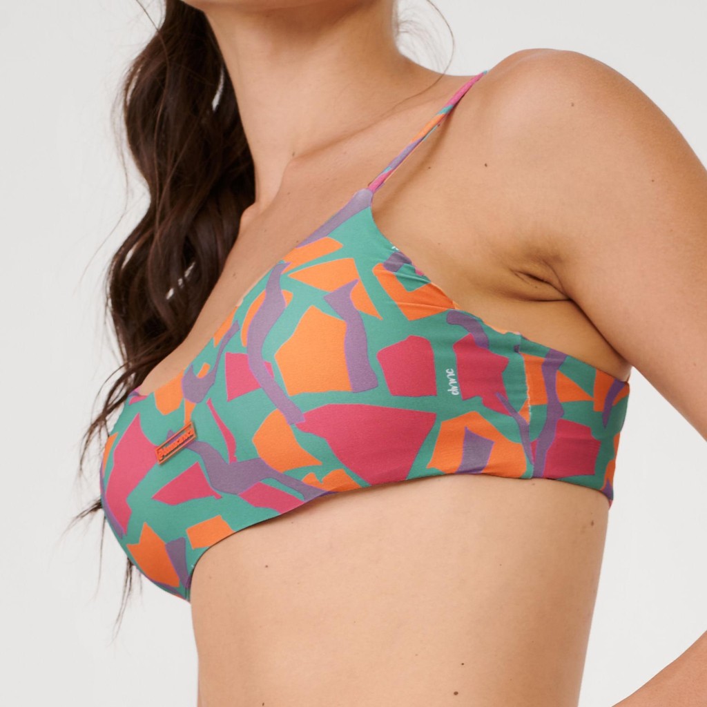 Detalhes do Top Básico Estampa Vibrant Poliamida Soft Com Bojo
