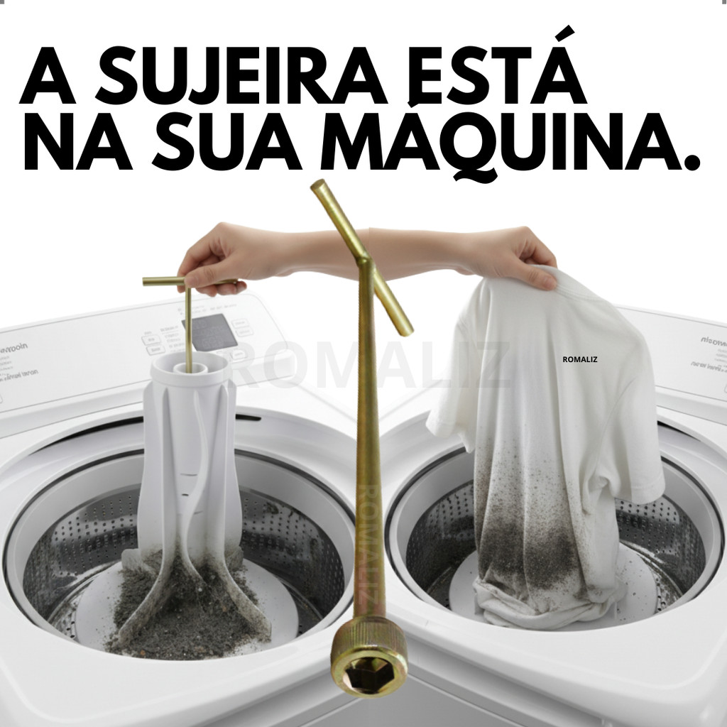 Imagem Chave Longa 62cm T 10mm de Máquina de Lavar Roupa Retirar Abrir Agitador Marcas Modelo Universal