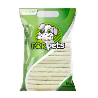 Palito Couro 6MM Natural - 1 Kg - For Pets em Oferta na Shopee