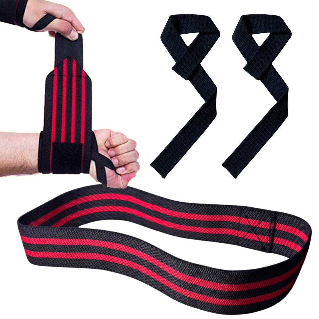 Kit Ultra Band Elástica Munhequeira e Par de Tala Strap