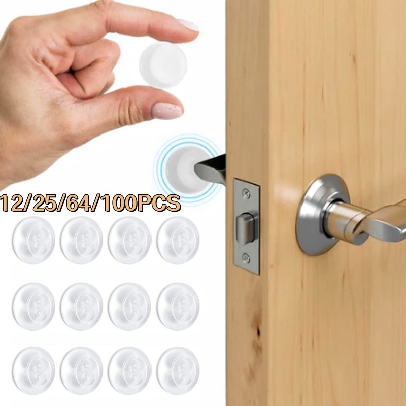 12/25/64/100Pcs Adesivo Protetor Multiuso Silicone Pingo Anti Impacto Protege Móveis Parede Porta Vidro Anti Ruído