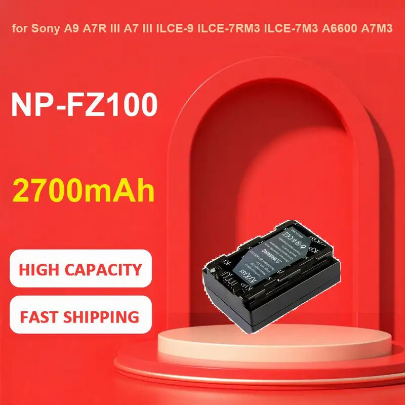 Bateria KiKiss Para Sony A9 A7R III A7 ILCE-9 7RM3 7M3 A6600 A7M3 A7R3 A7RIII A7R4 , NP-FZ100,2700mAh
