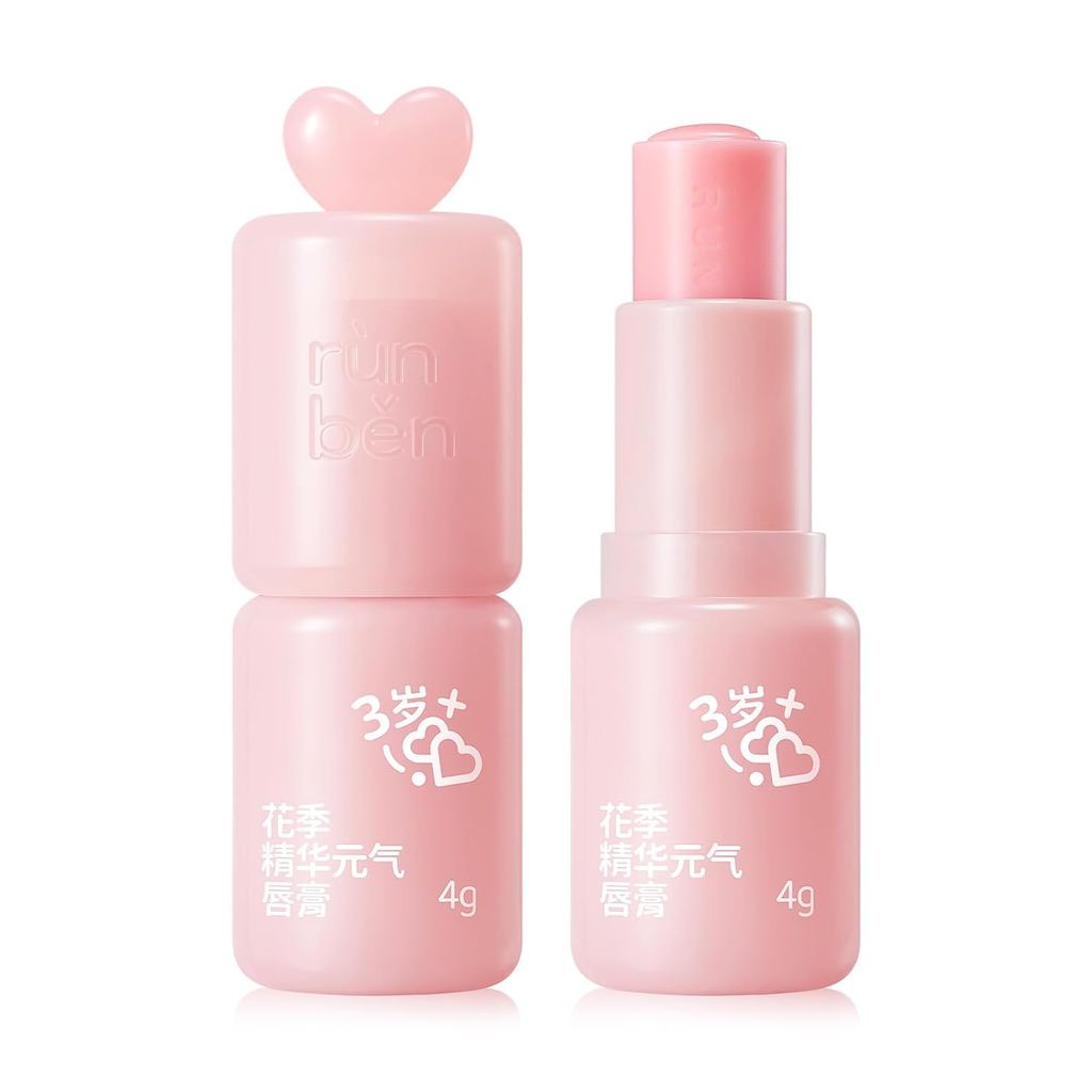 Bálsamo Labial que Muda de Cor RUNBEN para Crianças, Hidratante e Nutritivo 24H para Lábios Secos, Bálsamo Labial Colori
