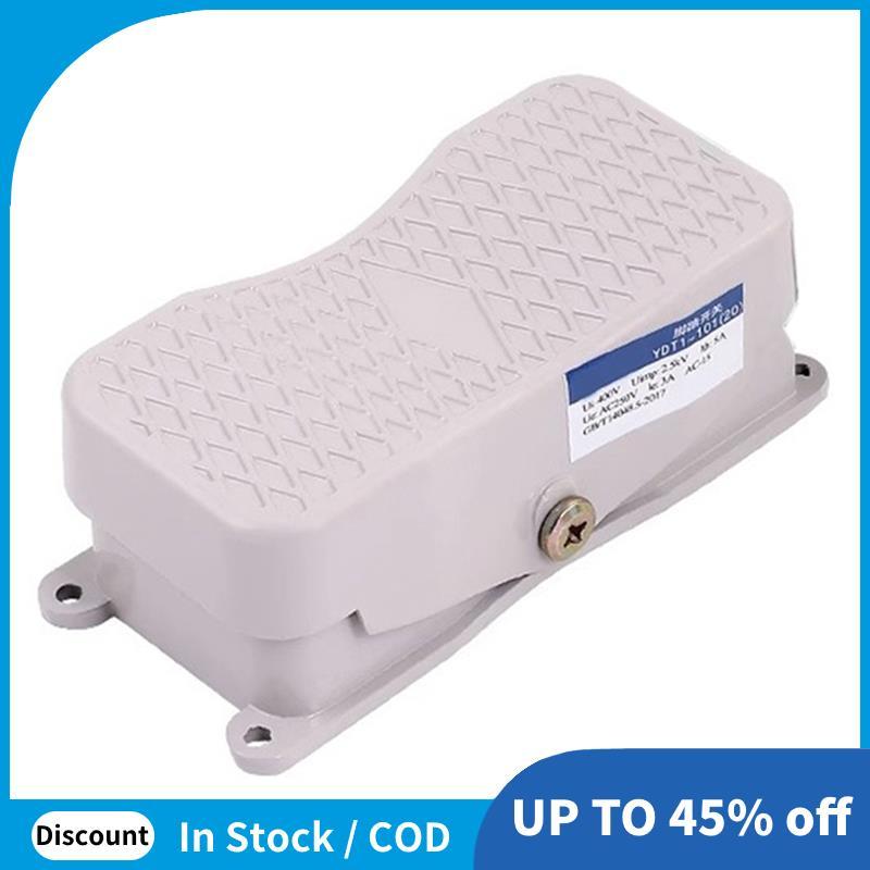 Interruptor De Pé Pedal Botão Controlador YDT1-20 101 Reverso Com Fio Caixa Alumínio Controle Duplo Motor Trifásico